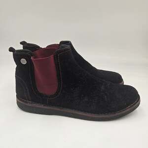 Geox Respira Italian Black Suede Chelsea Ankle Boot Size EU 40 US 7 Pull On